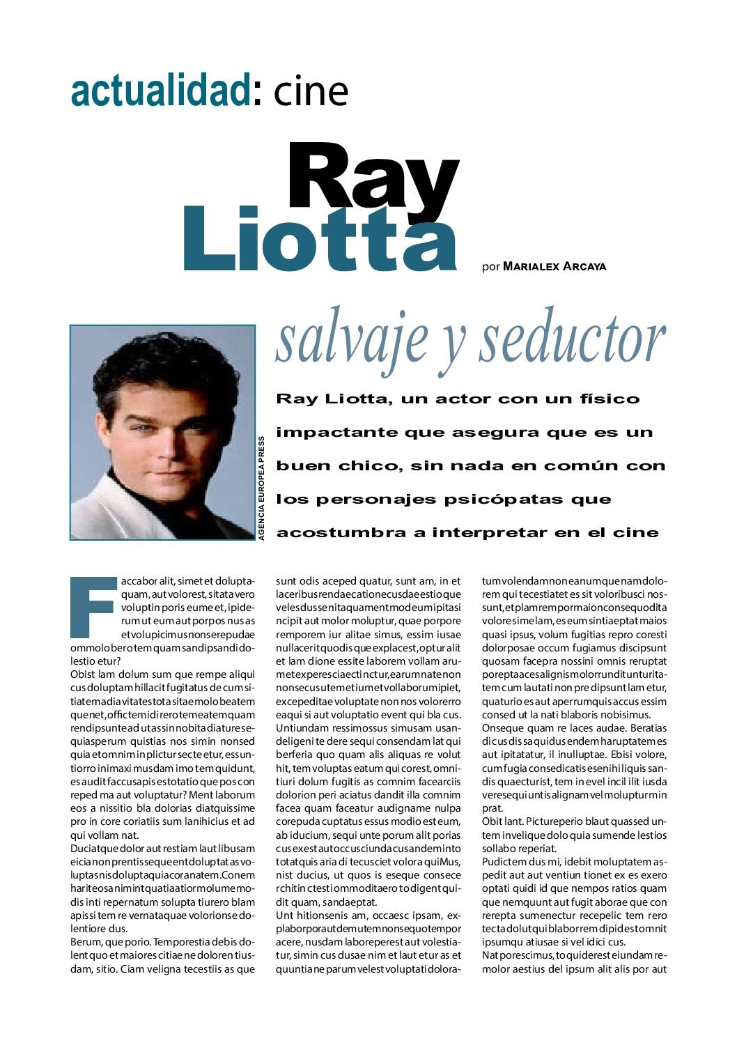 Maqueta de revista Ray Liotta