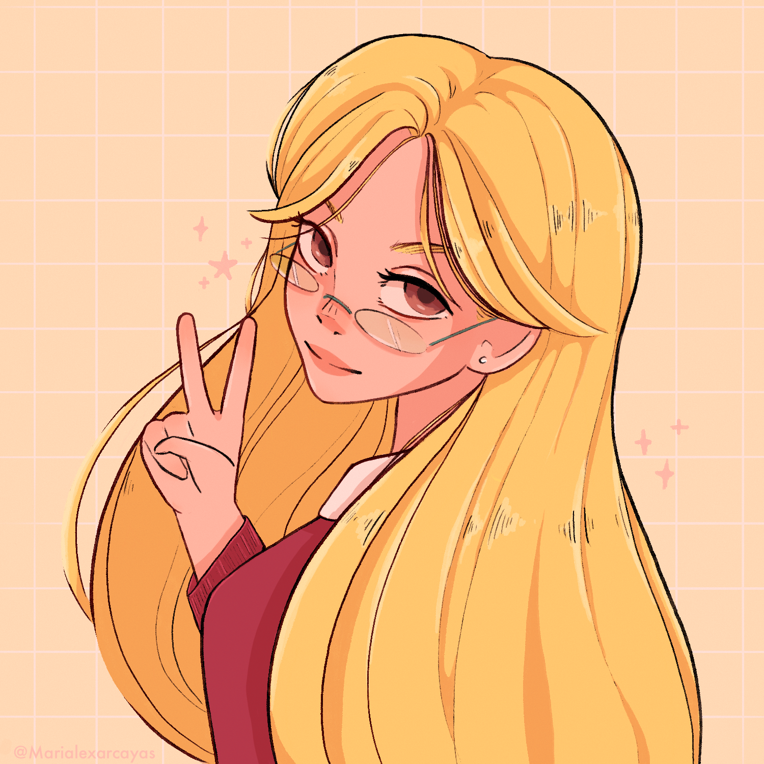 Dibujo de chica simbolo de la paz